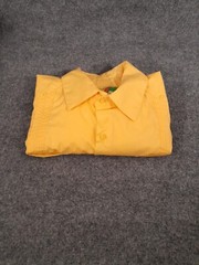 Vintage Haband Shirt Mens XL Yellow Guayoberra Cuban Tropical Caribbean Boho