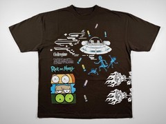 Civil Regime x Rick and Morty T-Shirt XL Brown Boxy Oversized Adult Swim NWOT