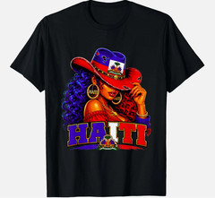 Funny Haitian Girl Haiti Flag Proud Caribbean Women T-Shirt NEW