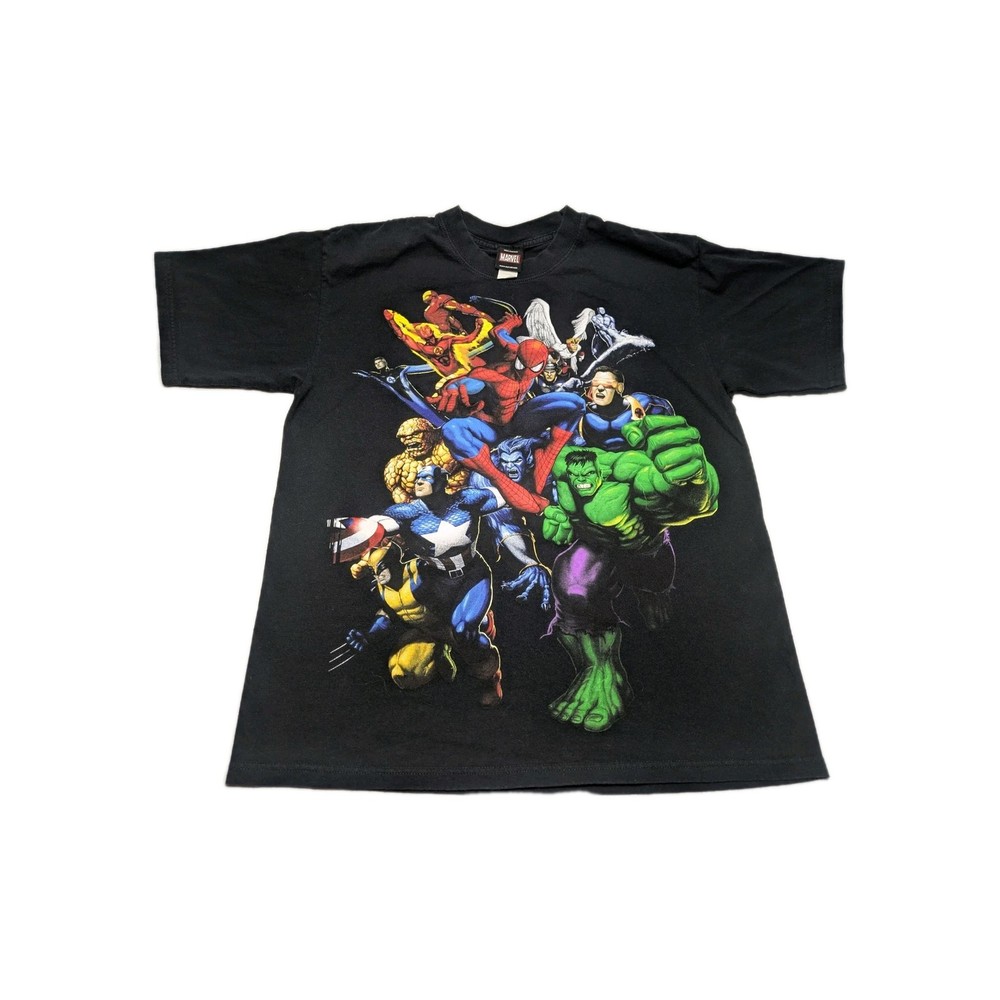 Vintage Marvel Mad Engine Graphic Print T Shirt Mens Size Large Black Rare Y2k