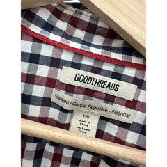 Goodthreads Standard Fit Red Blue Button Down Cotton Shirt Men’s Size Large L