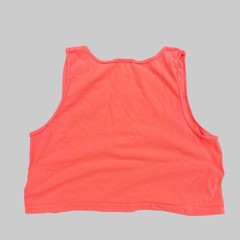 Personalizable Pool Boy custom embroidery Mens neon orange cotton crop tank top