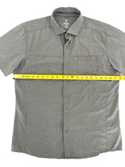 Kühl Solid Gray Pattern Polyester-Spandex Blend Tapered Fit Shirt Size L