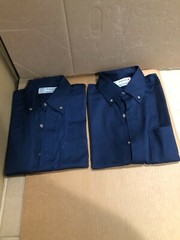 (2 PK)ARAMARK SHORT-SLEEVE INDUSTRIAL WORK SHIRT 65% POLY/35% COTTON SIZE:SMLR