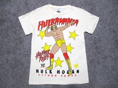 WWE Hulk Hogan Hulkster Rules Python Power cream t-shirt sz S wwf hulkamania vtg