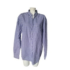 lacoste long sleeve mens dress shirt 45 xl purple white