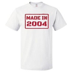 21st Birthday Gift For 21 Year Old Made In 2004 T Shirt