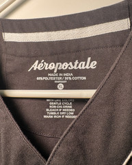 NEW Aeropostale Men’s XL Black Jersey Button Down Shirt w/ White Trim