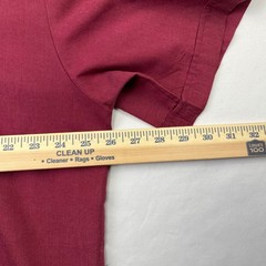 Omega Italy Mens 2X Guayabera Shirt Burgundy Short Sleeve Embroidered Pintuck