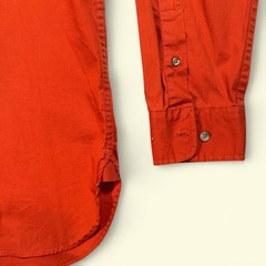 GAP Stretch Orange Long Sleeve Button Down Shirt Mens L 97% Cotton 3% Spandex