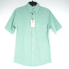 Roundtree & Yorke Gold Label Men’s Shirt M SLIM FIT Green White Blue Check NWT