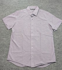 Travis Mathew Studebaker Button Up Short Sleeve Men’s Size Medium Lilac Heather