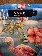 SSLR Men’s Collection Medium Palm Trees $ Flamingos Hawaiian Shirt