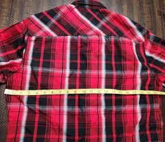 Surplus Longsleeve Full Button Shirt Mens Medium Red / Black