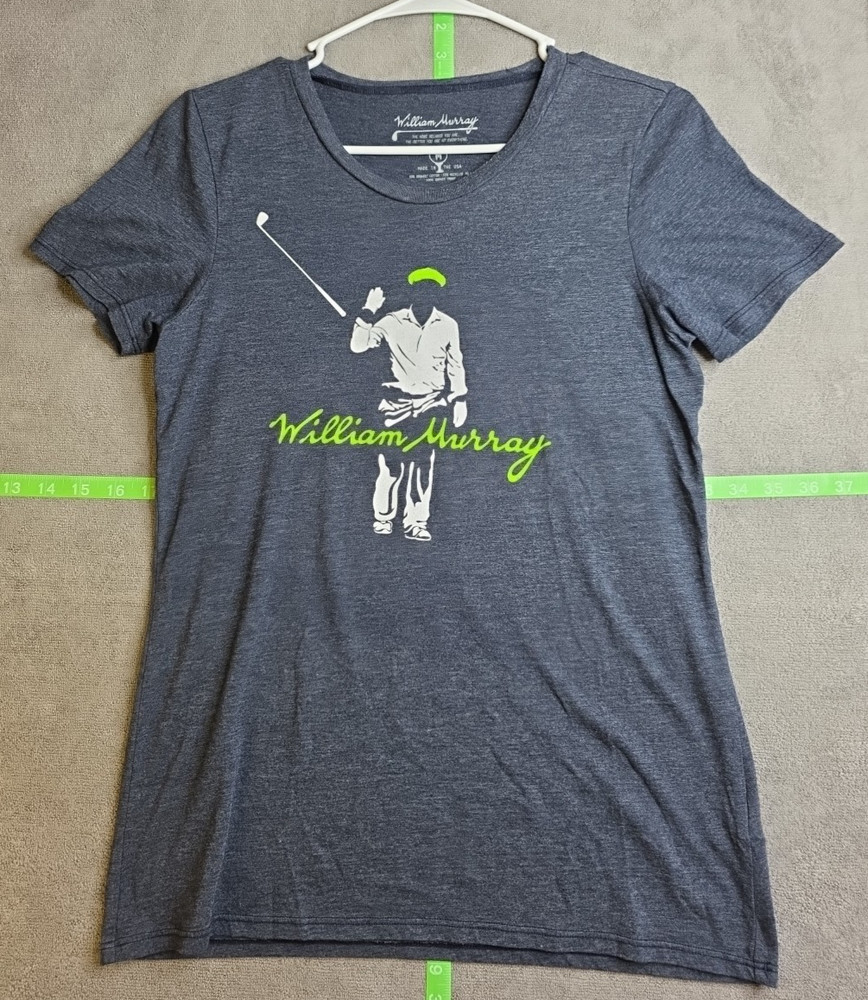 William “Bill” Murray Golf Logo Tee Thin Soft Medium Blue-Gray T-Shirt