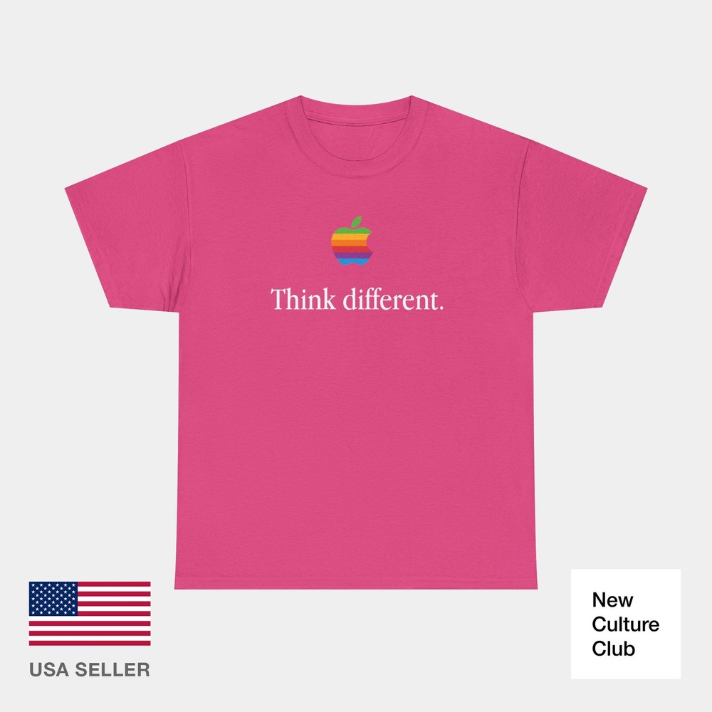 Vintage Think Different Apple Computer Classic Tee T-Shirt Print