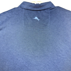 Tommy Bahama Polo Shirt Tencel Polyester Short Sleeve Blue Men’s Size L Comfort