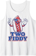 Two Fiddy 4th of July Patriotic Hot Dog Tank Top