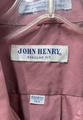 John Henry Regular Fit Red Button Down Shirt Size 15.5 Very Nice Shirt