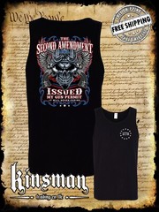 2nd Amendment Issued My Gun Permit 2-Sided Tank Top T-Shirt Skull Biker USA