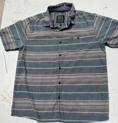Men’s HippyTree Shirt Multicolor Button-Down L BOHO Striped City TIKI Beach Surf