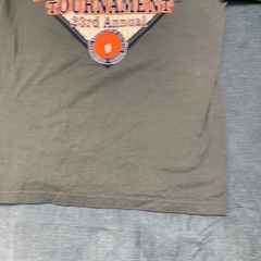 Bayside Heavyweight Pocket T-Shirt Mens M Gray Cotton Graphic Crew Neck Pullover