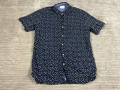 7 Diamonds Shirt Mens Medium Blue Floral Button Up Cotton Blend Eye of the Muse