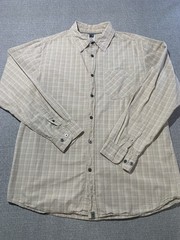 The North Face Shirt Mens Large Tan Plaid Button Up Hiking Outdoor