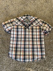 Harley-Davidson Mens Performance Vented Skull Graphic Plaid Short Sleeve Sz XL