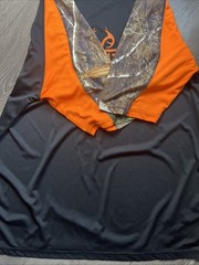 Real Tree Edge 100% Polyester Camouflage Short Sleeve Orange And Camo Sz Large
