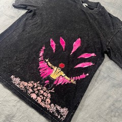 Hokuro Sukuna Jujutsu Kaisen Manga/Anime Acid Wash Graphic Tee Black Mens Large