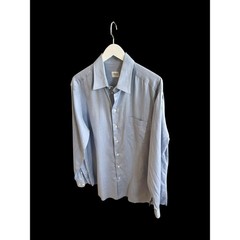 Giorgio Armani Le Collezioni Dress Shirt Mens 17 Blue Button Up Sz 43 Italy