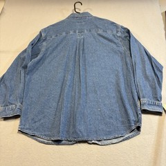 Vtg Denim Shirt Mens XL Button Up Medium Wash Pocket Northwest Blue
