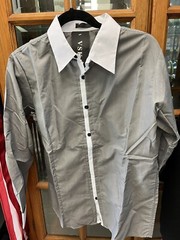 Gray Long Sleeve Button Down Dress or Casual Shirt VSKA Size XL