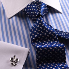 Light Blue Herringbone Contrasst Unique Designed Business Shirt In The Market