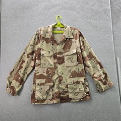 VINTAGE US Army Men Field Jacket L Brown Chocolate Desert Camo Combat 90s