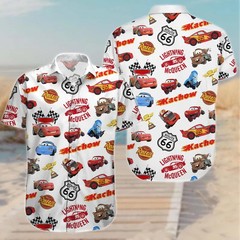 Lightning Mcqueen Button Shirt, Pixar Cars Shirts, Rusteze Cars Hawaiian Shirt