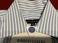 Robert Talbott Trim 15.5 35 Men’s Blue Striped Long Sleeve Buttoned Casual Shirt