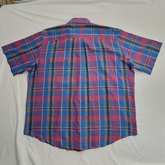Saddlebrook Western Plaid Button Down Shirt Sz 2XL Purple Blue Orange Red Black