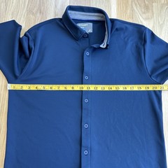 Twillory Athleisure Performance Button Down Polo Shirt Long Sleeve Men’s L Navy