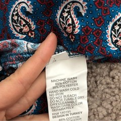 Silver Stone Collection Mens Size M Blue Paisley Button Up Shirt