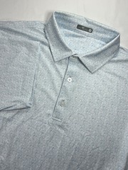 GenTeal Men’s L Brrr Performance Polo Shirt Golf Greens Print Blue White AOP