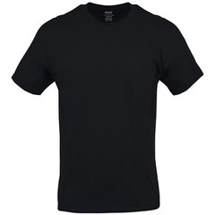 6-Pack Men’s 100% Cotton Moisture Wicking Tag-free Crew T-Shirts,Small Black