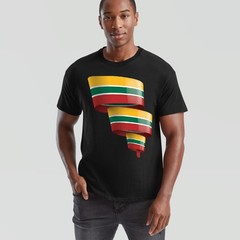 Curled Lithuania Flag Lithuania Day Football Unisex Tshirt