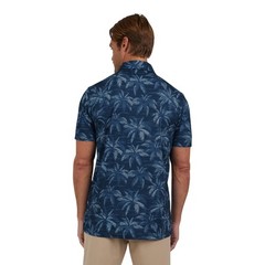 Chaps Men’s Everyday Performance Printed Polo Shirt Marina Blue Medium