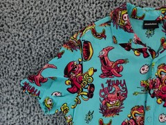 Nickelodeon Men’s SpongeBob & Patrick Graphic Print Hawaiian Shirt Sz L Beach