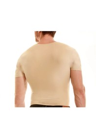 Insta Slim E2870 Men’s Compression Short Sleeve V-Neck T-Shirt – Tan Size M