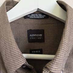 Arrow Heritage Twill Men’s Brown Button-Down Collared Shirt M 15-151/2