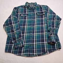 Faded Glory Button Up Flannel Shirt Long Sleeve Mens Size XL 46-48 Plaid