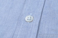 YELLOW HOOK Solid Blue 100% Cotton Mens Luxury Dress Shirt – Size 3 / MEDIUM